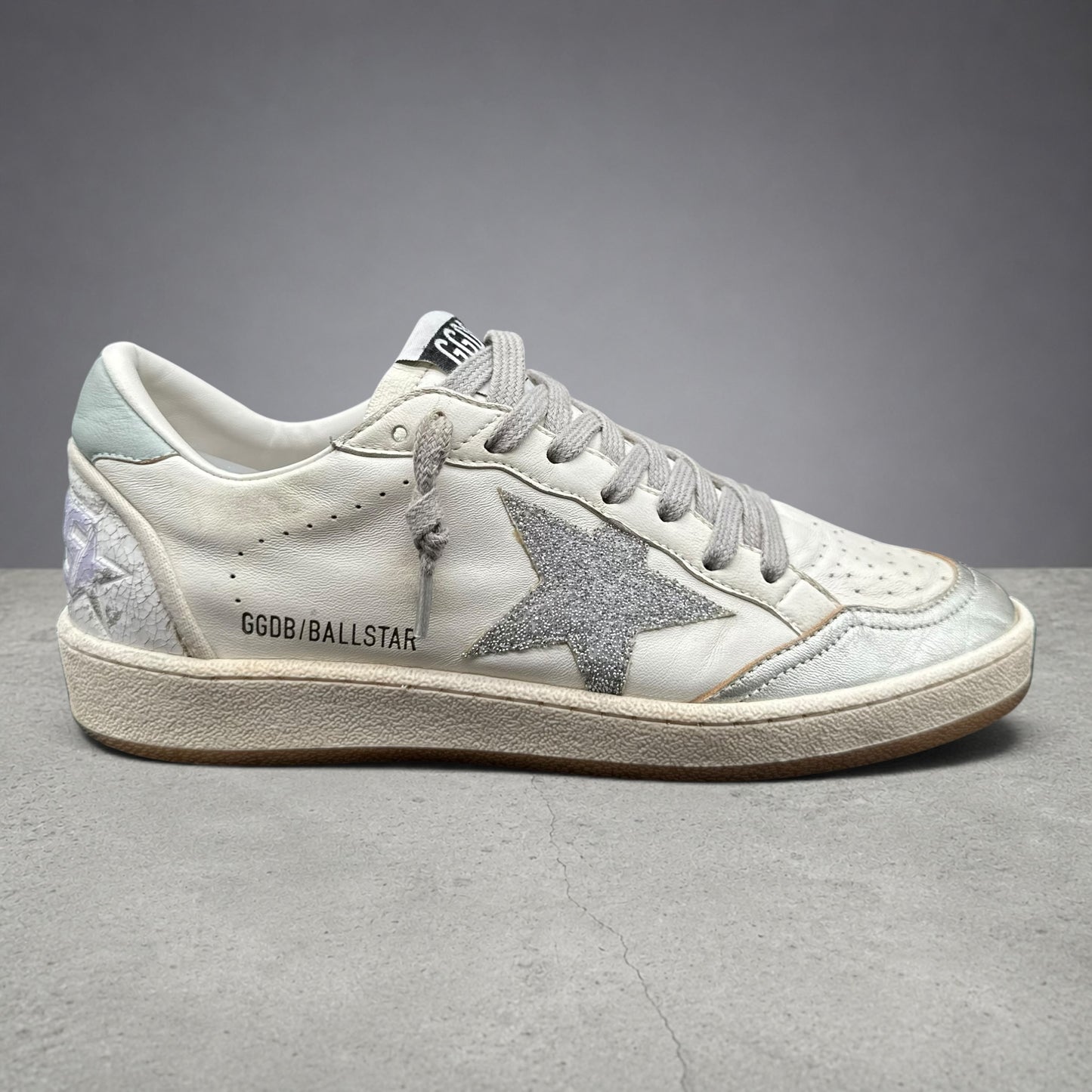 Golden Goose Ballstar - Blanc Rose Argent Crystal C1443
