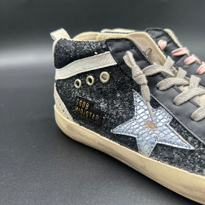 Golden Goose Mid-Star - Beige Noir Paillettes C1247