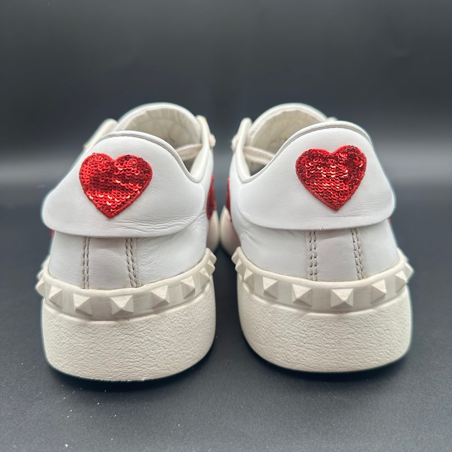 Valentino Open - Blanc Rouge Paillettes C1189