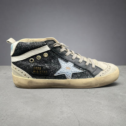 Golden Goose Mid-Star - Beige Noir Paillettes C1247