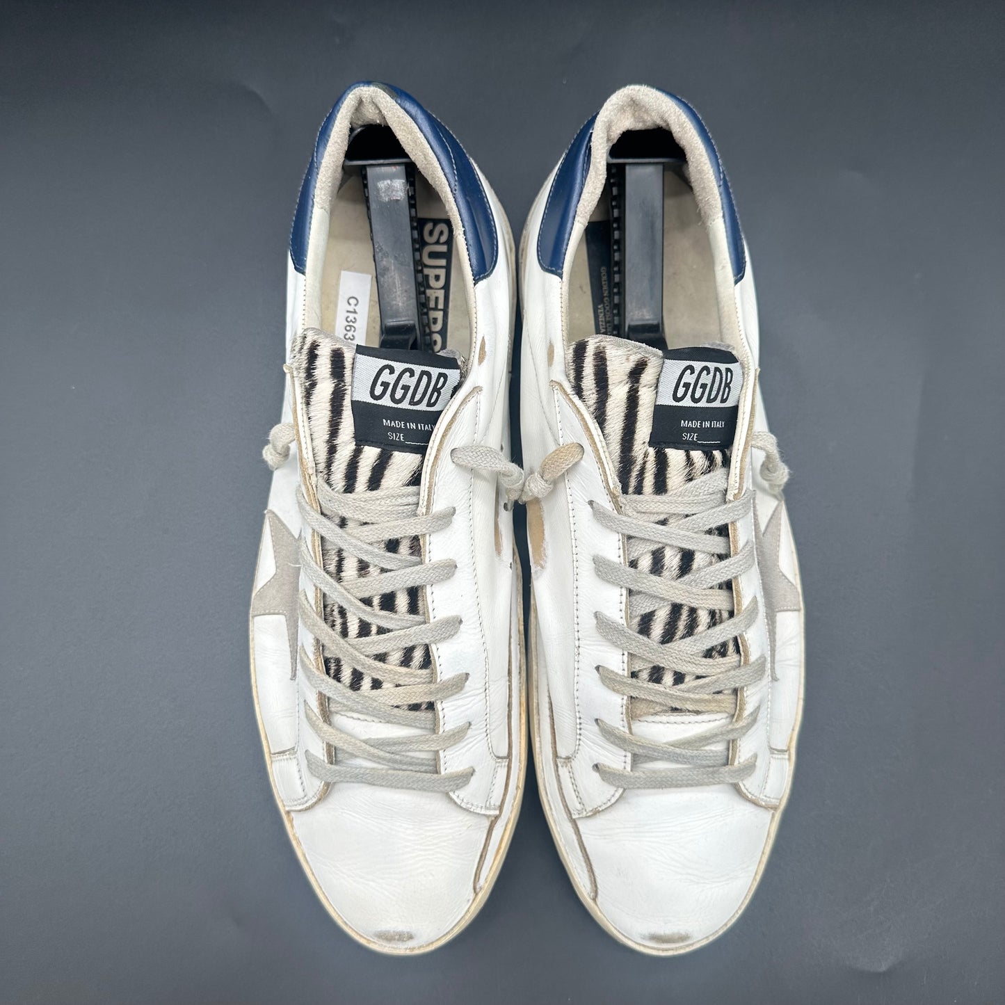 Golden Gooss Superstar - Blanc Bleu Zèbre C1363