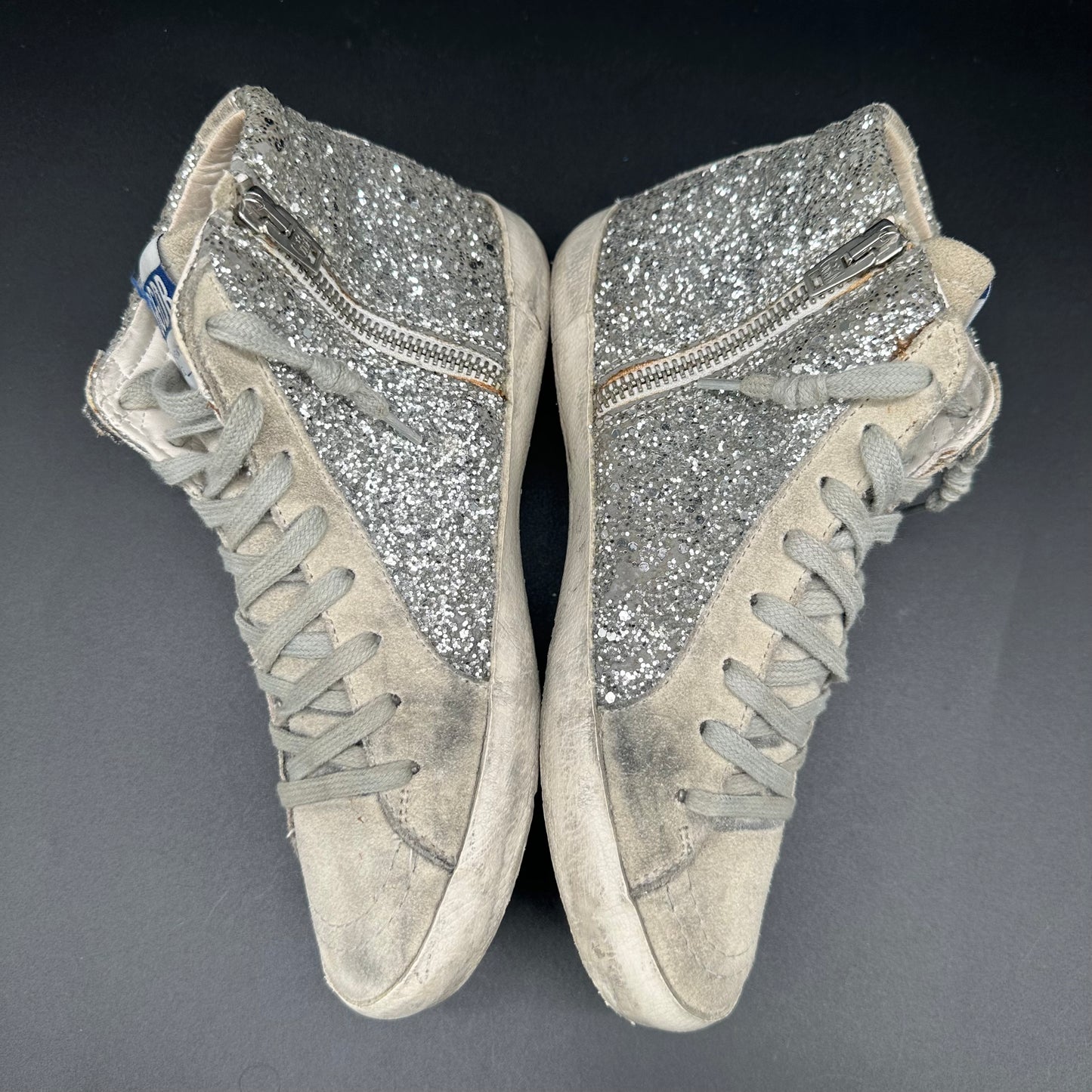 Golden Goose Slide - Paillettes Beige J008