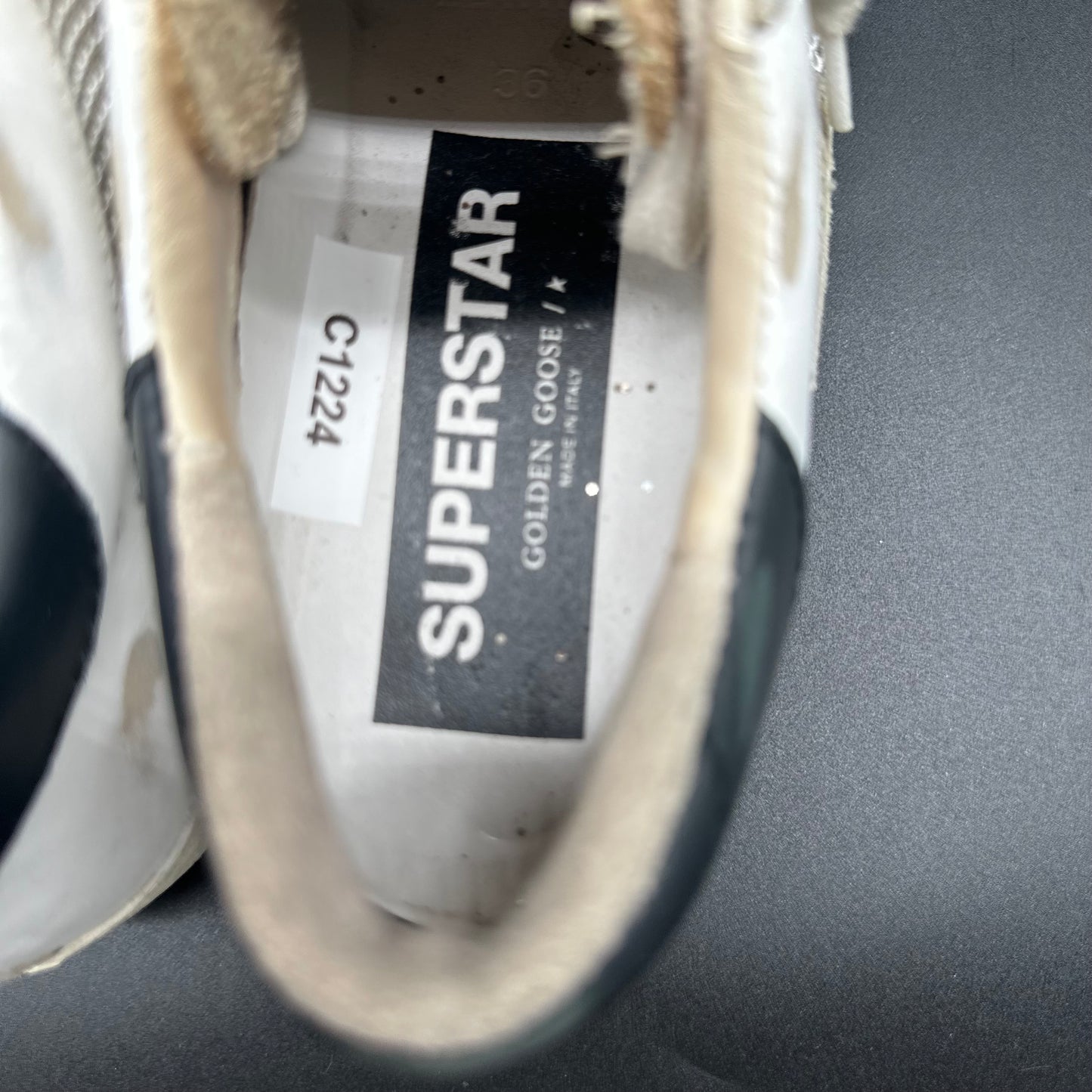 Golden Goose Superstar - Blanc Noir Paillettes C1224