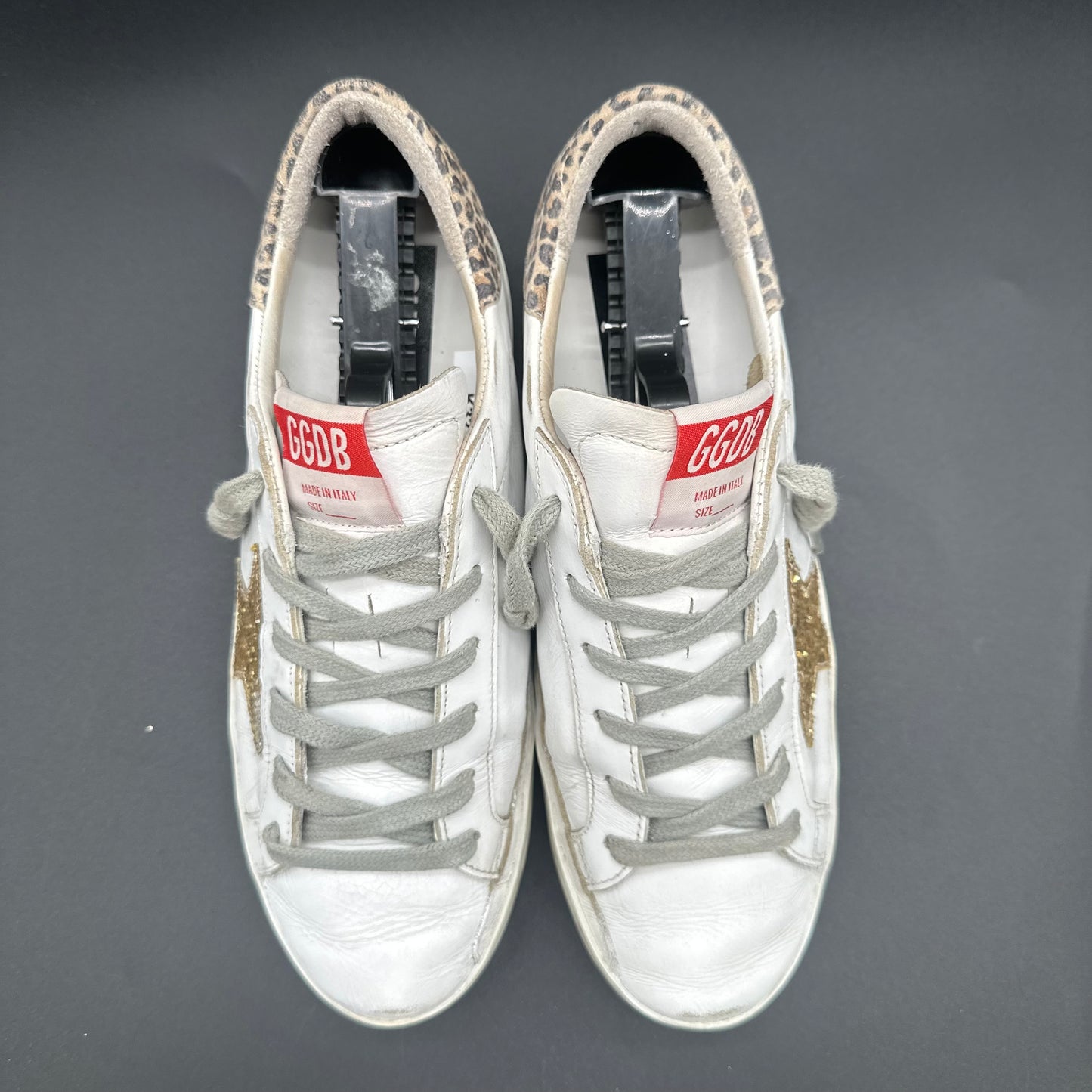 Golden Goose Superstar - Blanc Léopard Or Paillettes K32