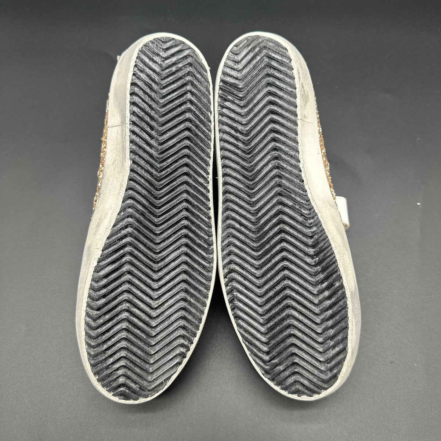 Golden Goose Old-School  - Blanc Beige Or Paillettes C1447