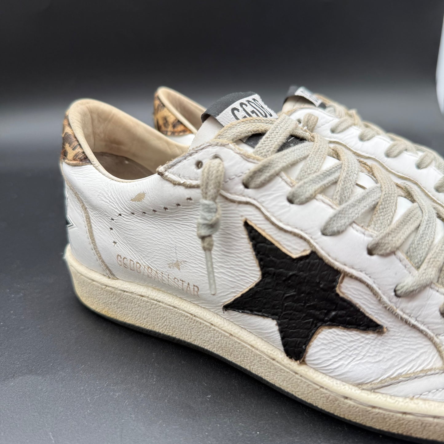 Golden Goose Ballstar - Blanc Noir Léopard J014