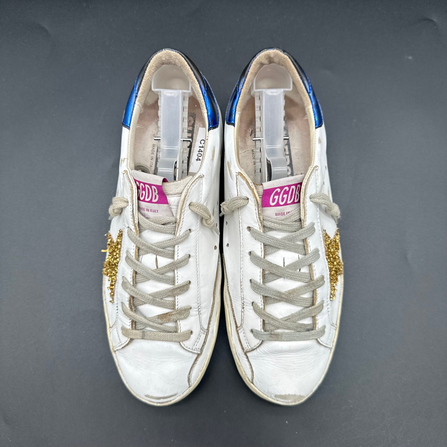 Golden Goose Superstar - Blanc Bleu Or Paillettes C1404