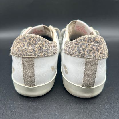 Golden Goose Superstar - Blanc Léopard Or Paillettes J021