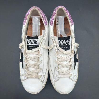 Golden Goose Superstar - Blanc Noir Rose Paillettes J009