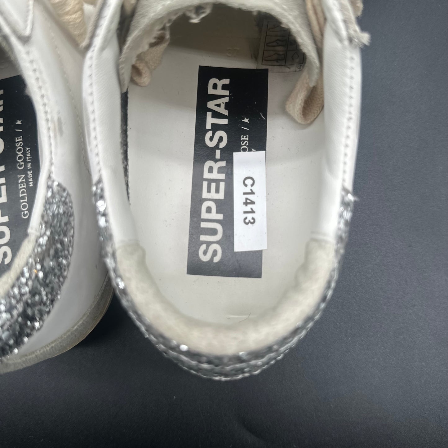 Golden Goose Superstar - Blanc Beige Argent Paillettes C1413