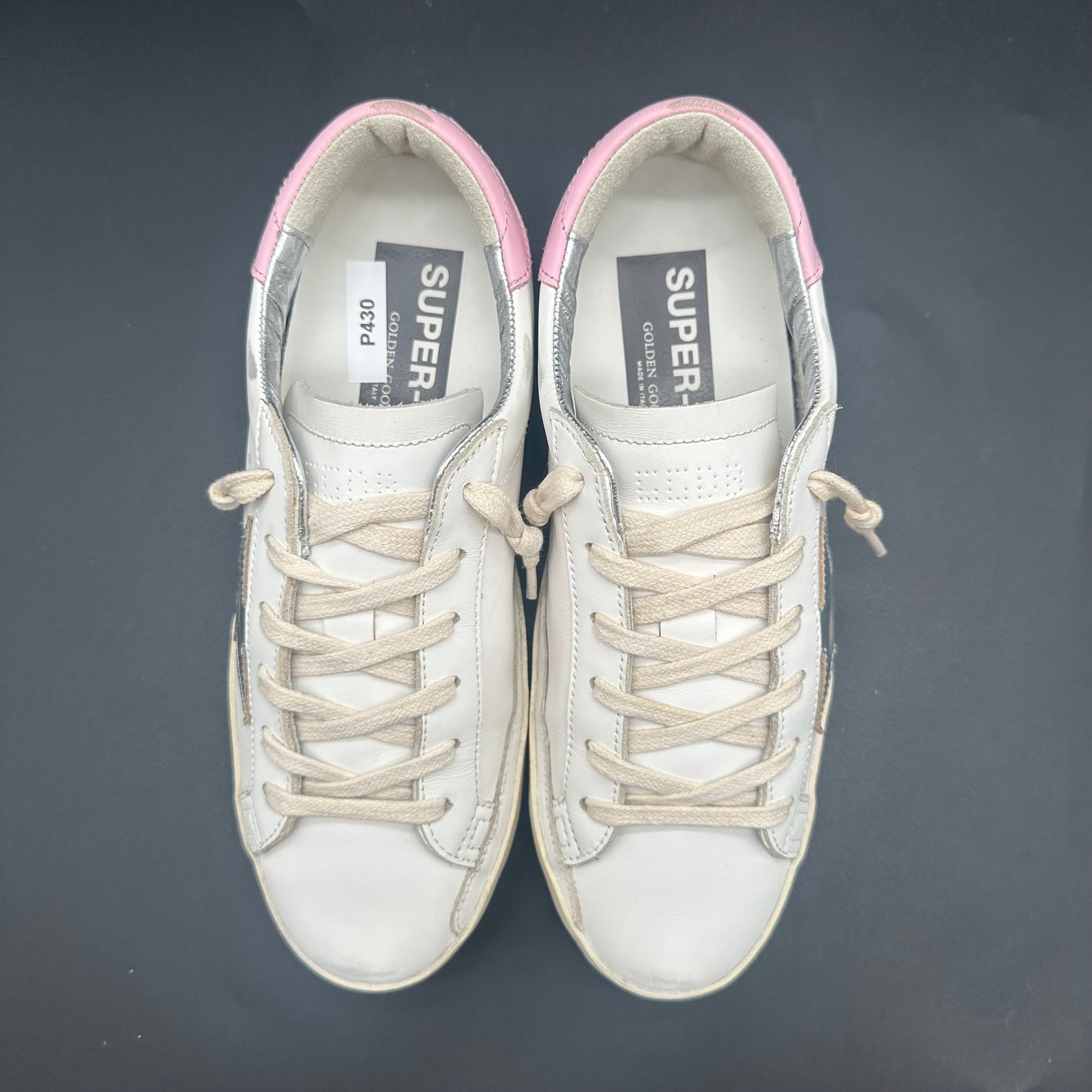Golden Goose Superstar - Blanc Rose Argent P430