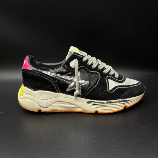 Golden Goose Running - Noir Rose Argenté
