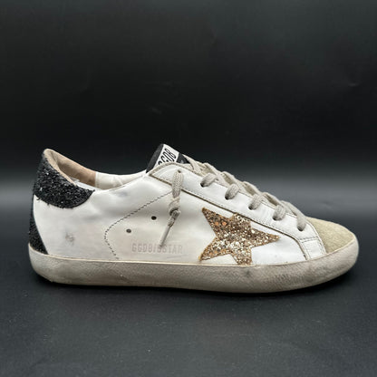 Golden Goose Superstar - Blanc Noir Or Paillettes C1445