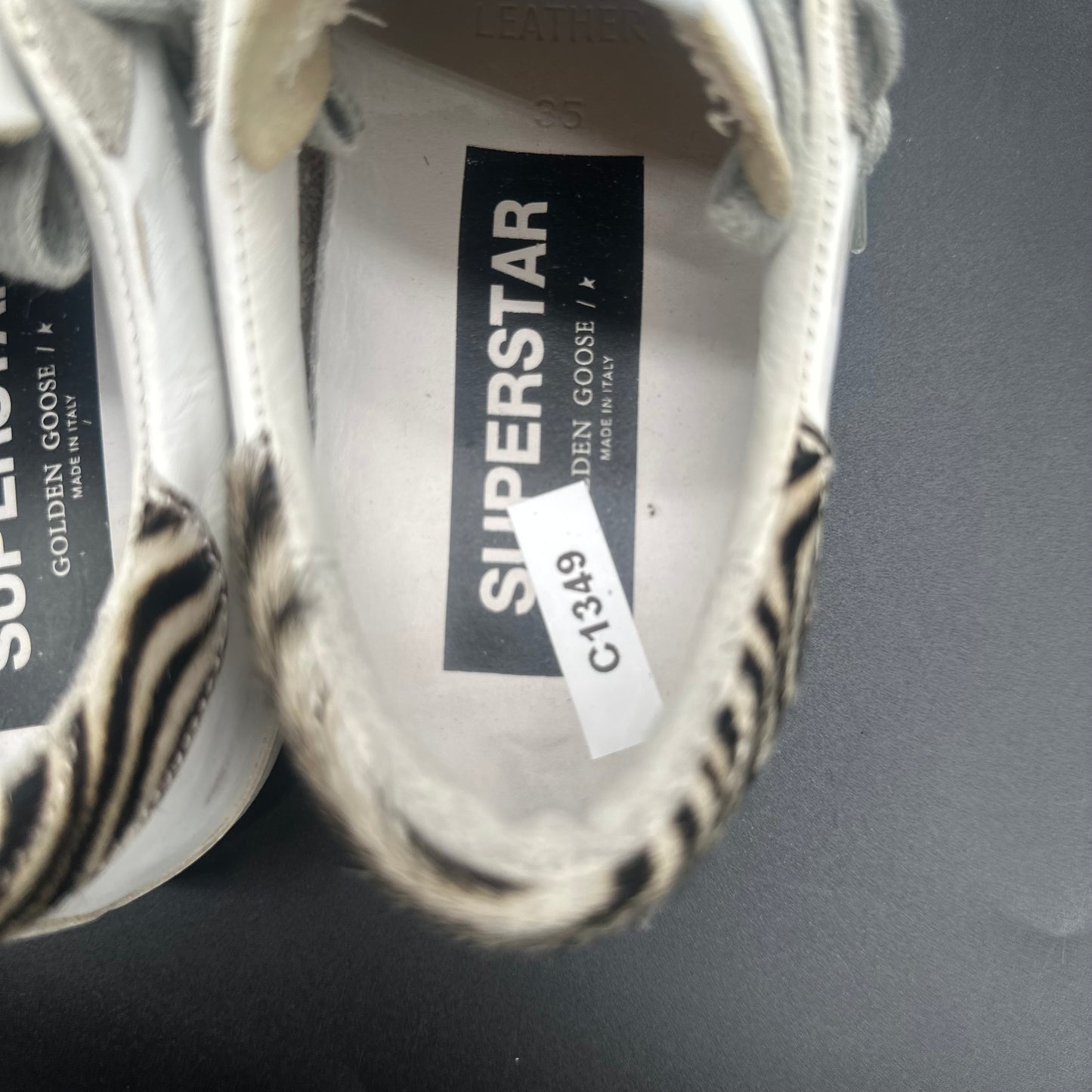 Golden Goose Superstar - Blanc Beige Argent Zèbre C1349