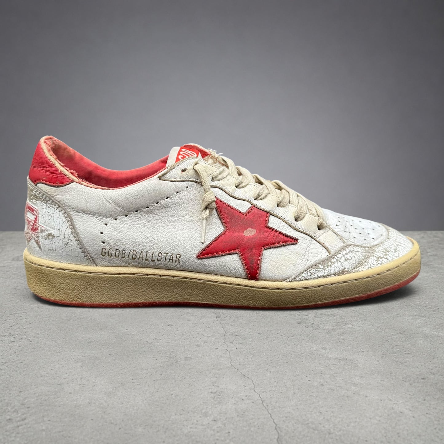 Golden Goose Ballstar - Blanc Rouge J032
