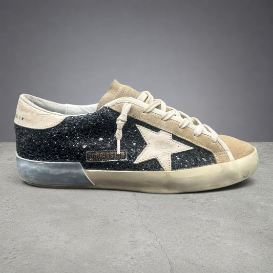 Golden Goose Superstar - Beige Noir Paillettes J012