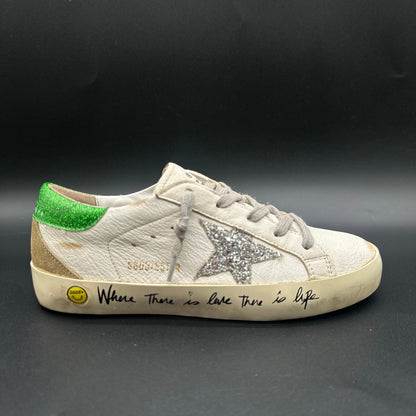 Golden Goose Superstar - Blanc Vert Paillettes C1183