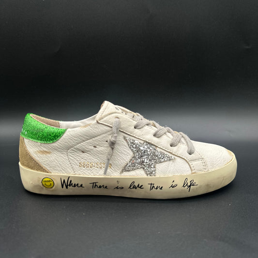 Golden Goose Superstar - Blanc Vert Paillettes C1183