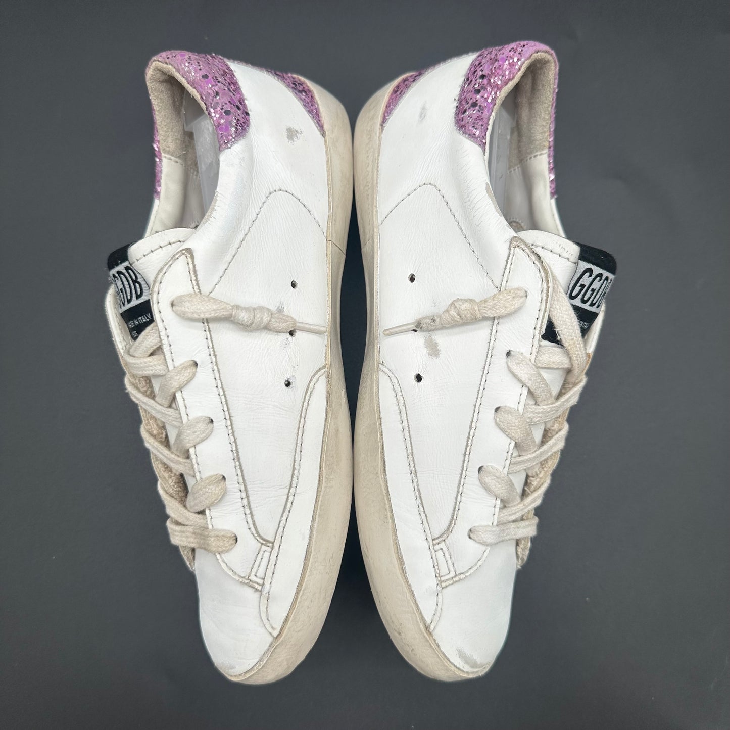 Golden Goose Superstar - Blanc Noir Rose Paillettes J009