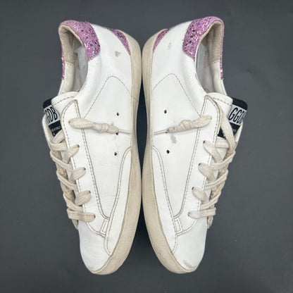 Golden Goose Superstar - Blanc Noir Rose Paillettes J009