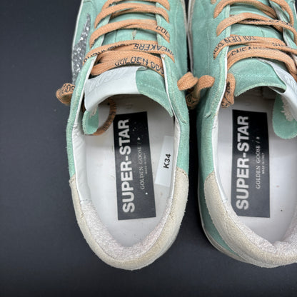 Golden Goose Superstar - Paillette Argent Vert Orange K34