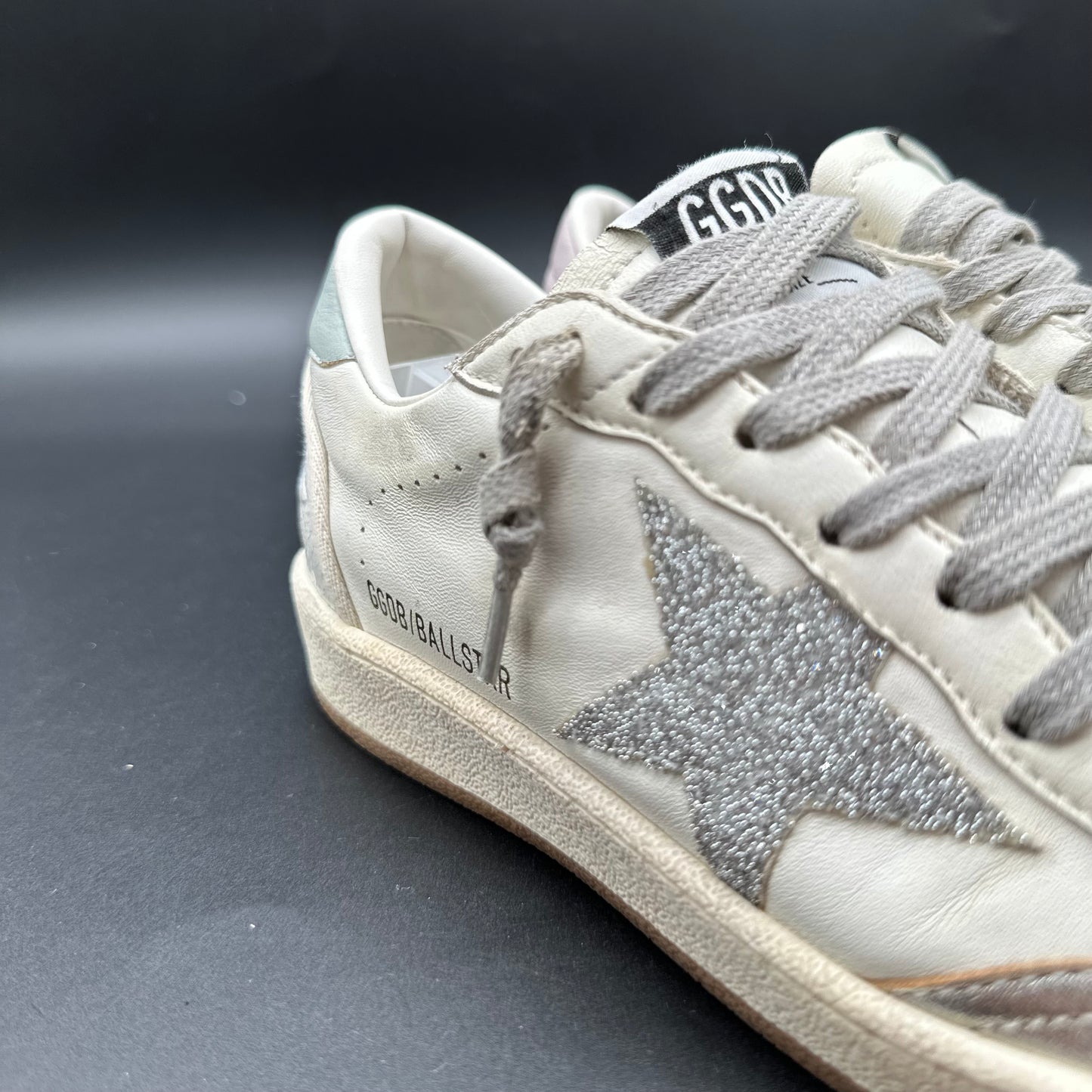 Golden Goose Ballstar - Blanc Rose Argent Crystal C1443