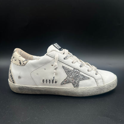 Golden Goose Superstar - Blanc Paillettes Serpent P431