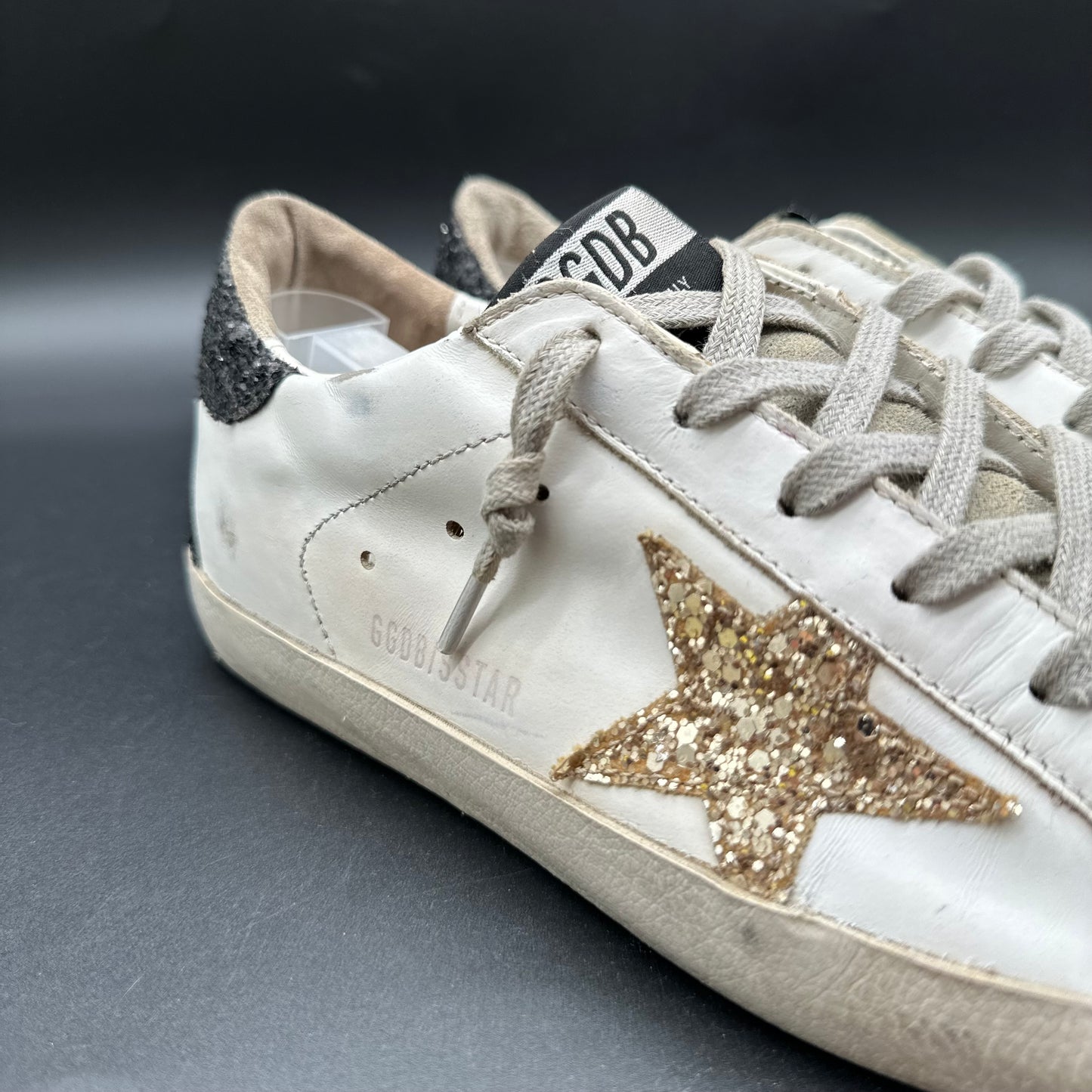 Golden Goose Superstar - Blanc Noir Or Paillettes C1445