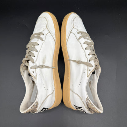 Golden Goose Ballstar - Blanc Paillette Argent J023