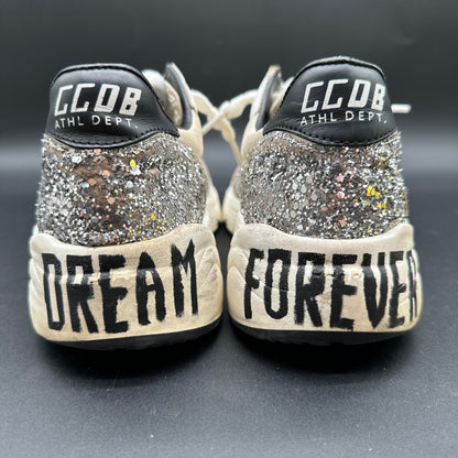 Golden Goose Running - Beige Noir Zèbre Argent Paillettes K49