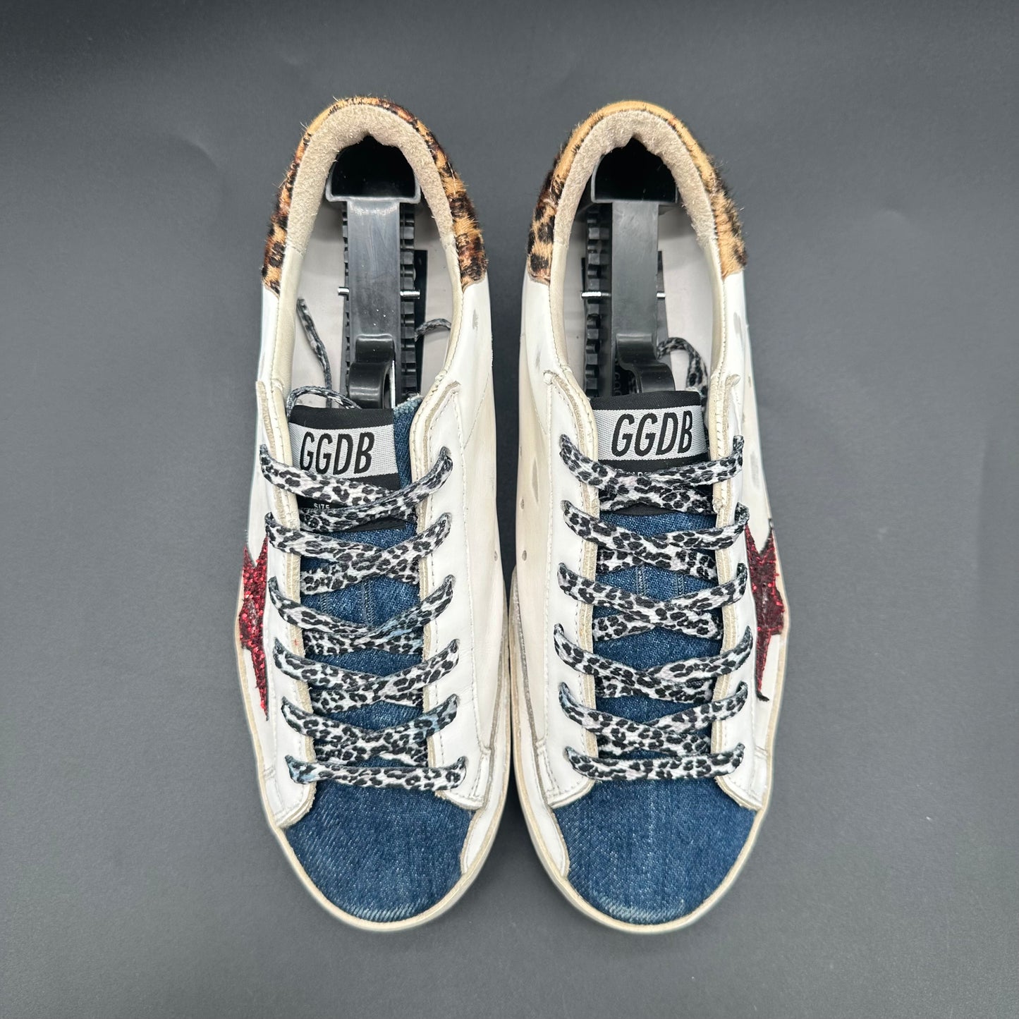 Golden Goose Superstar - Blanc Rouge Léopard Jean J004
