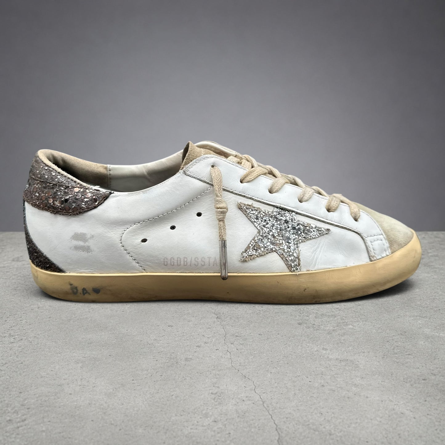 Golden Goose Superstar - Blanc Marron Argent Paillettes C1324