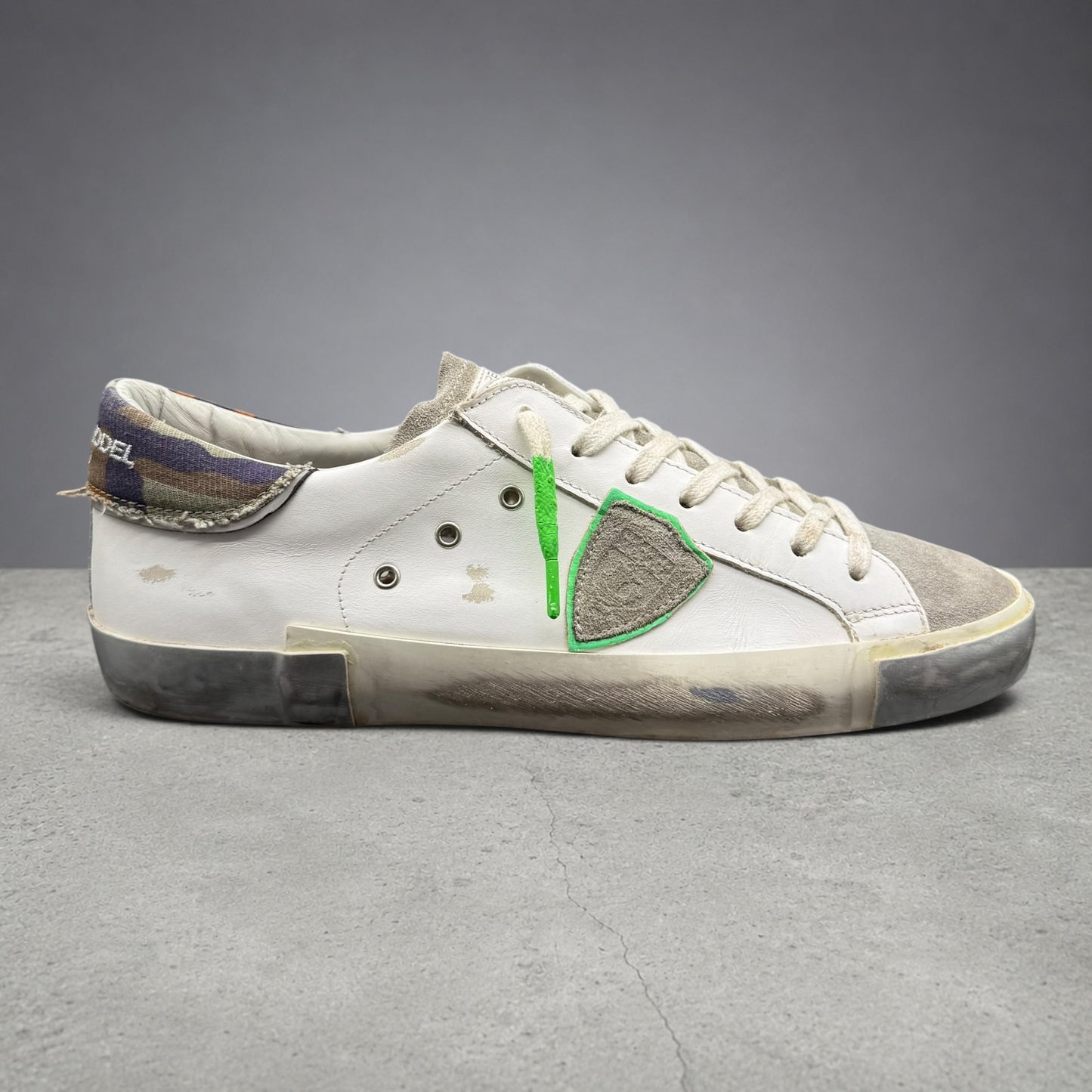 Philippe Model PRSX - Blanc Vert Kaki C1466