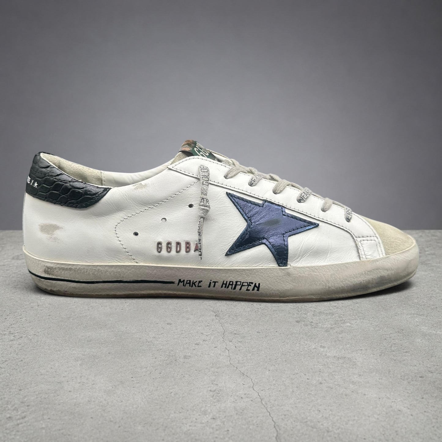 Golden Goose Superstat - Blanc Noir Bleu C1270
