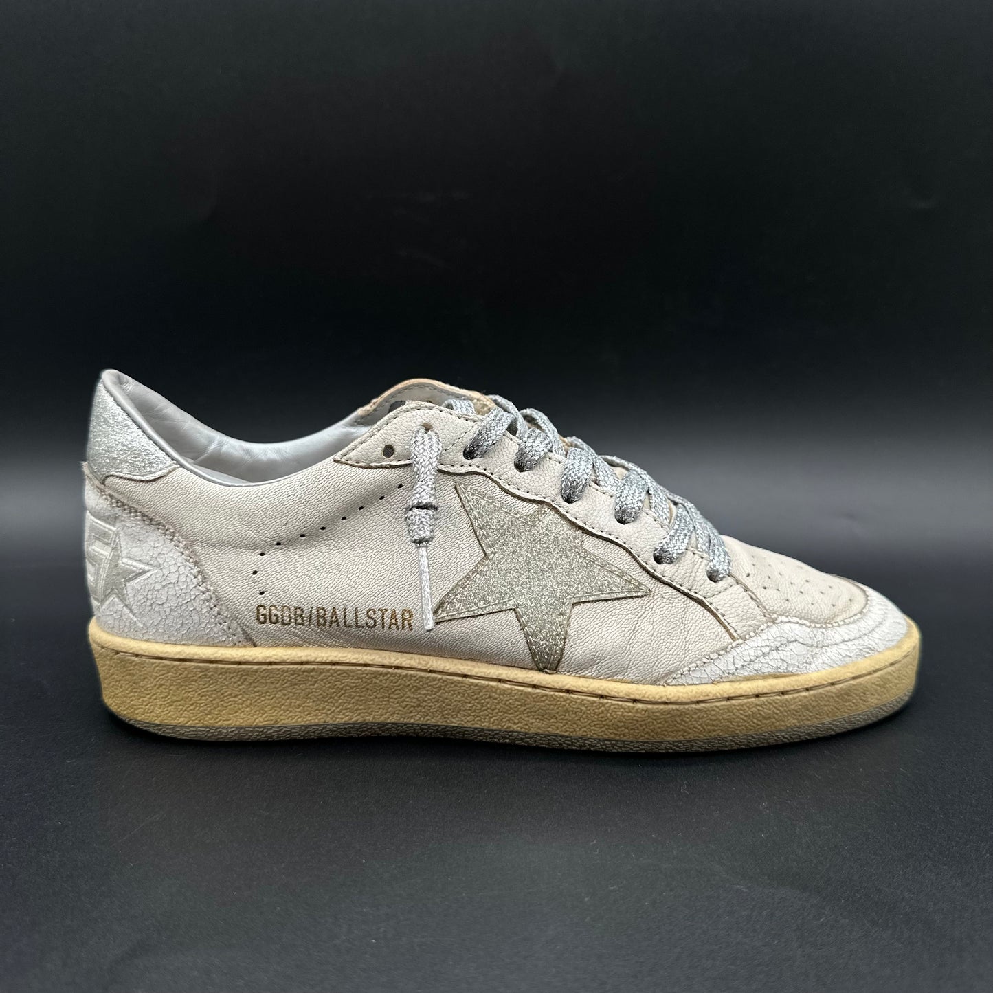 Golden Goose Ballstar - Blanc Argent Paillettes C1306