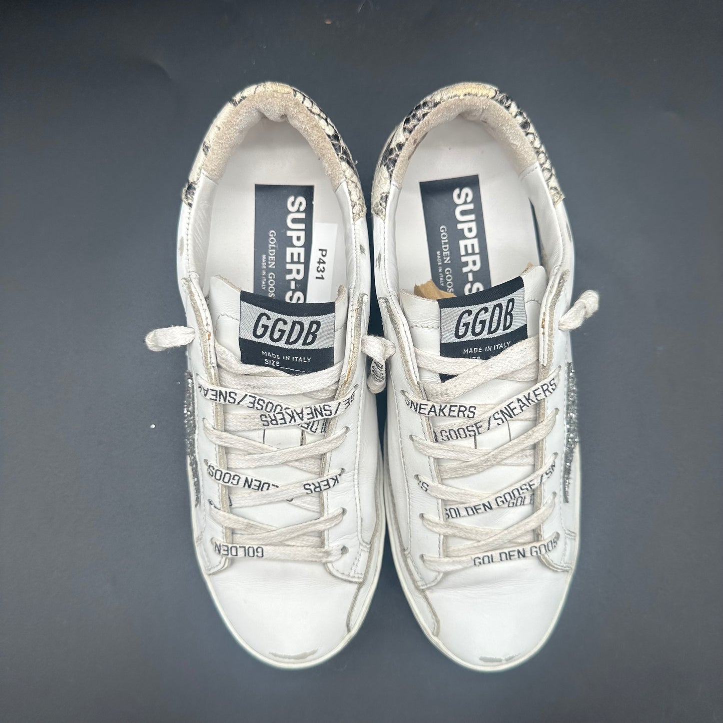 Golden Goose Superstar - Blanc Paillettes Serpent P431