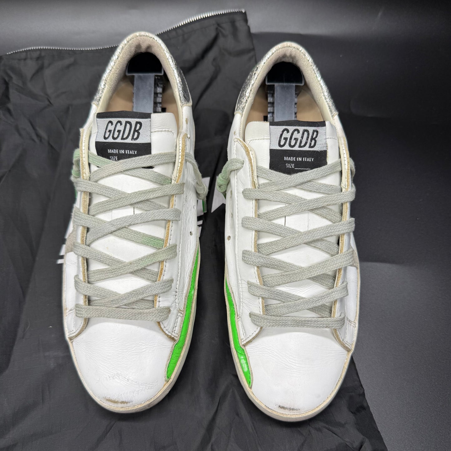 Golden Goose Superstar - Blanc/Argent/Vert ◼️
