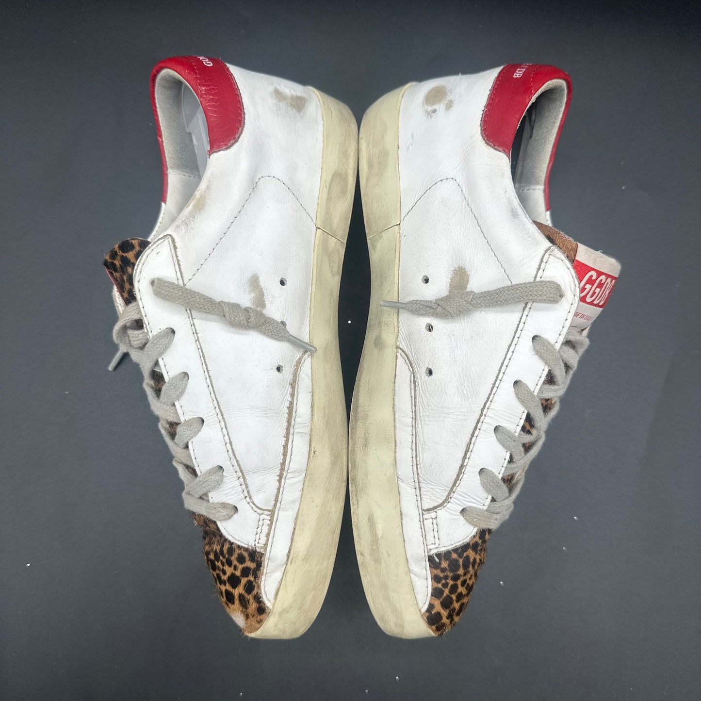Golden Goose Superstar - Blanc Rouge Léopard Paillettes K43