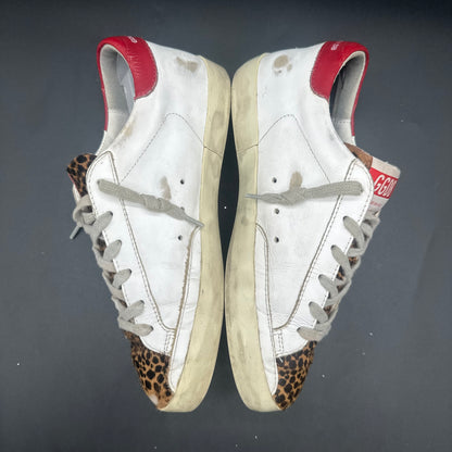 Golden Goose Superstar - Blanc Rouge Léopard Paillettes K43