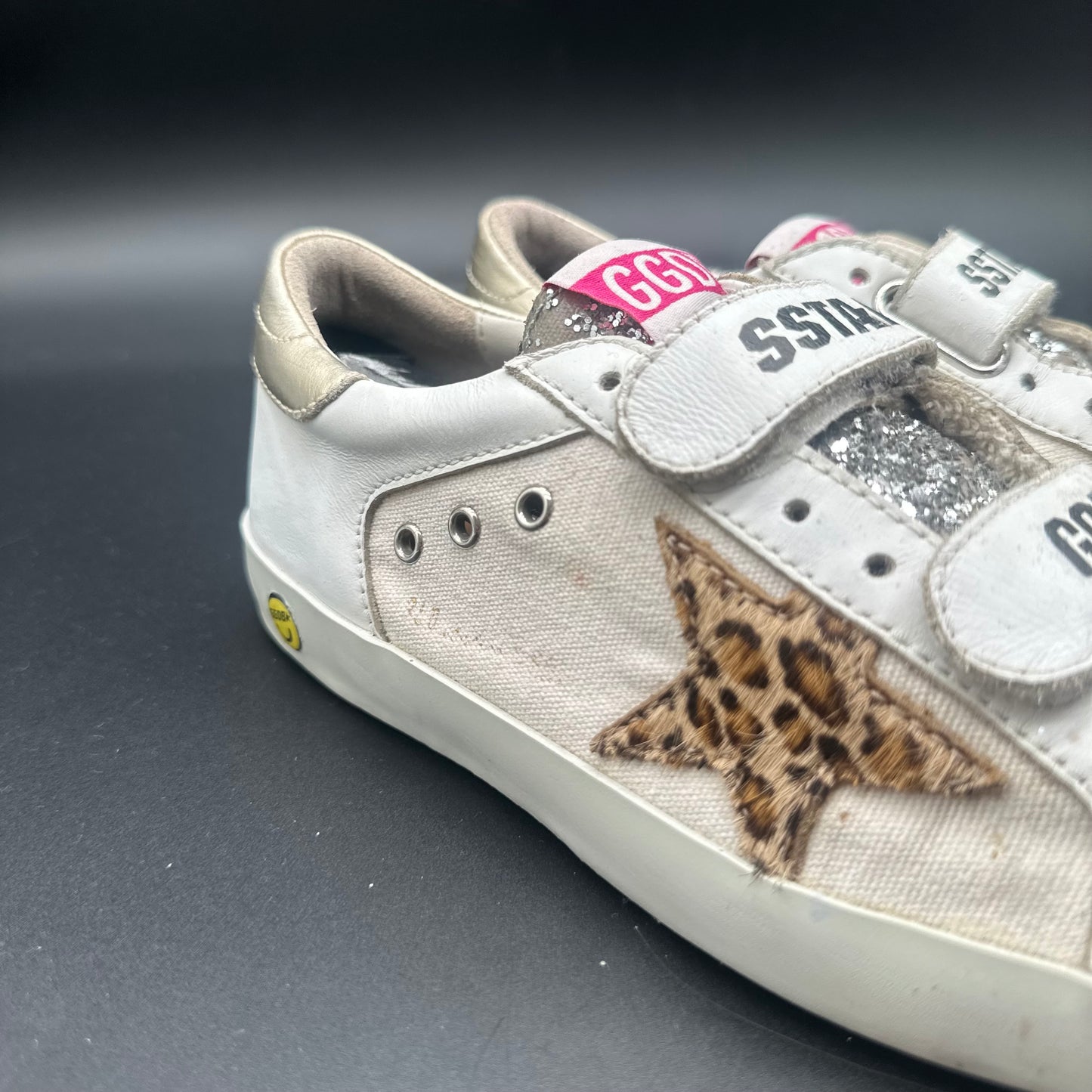 Golden Goose Old-Star - Blanc Léopard Or Argent Paillettes J025