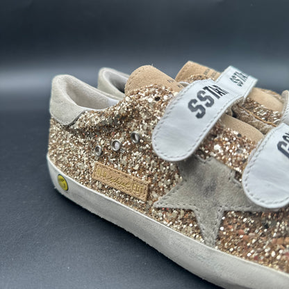 Golden Goose Old-School  - Blanc Beige Or Paillettes C1447