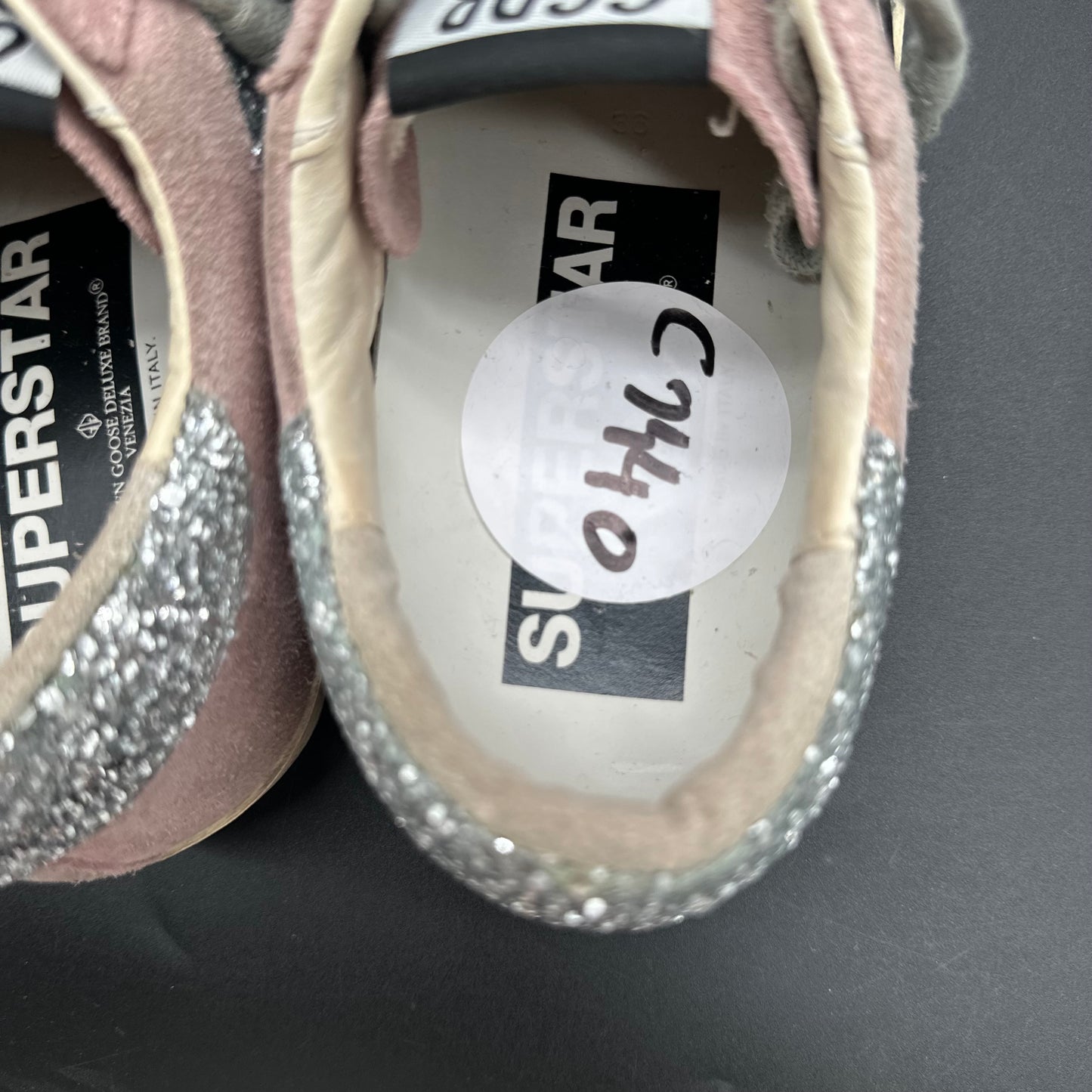 Golden Goose Superstar - Rose Noir Argent Paillettes C1440