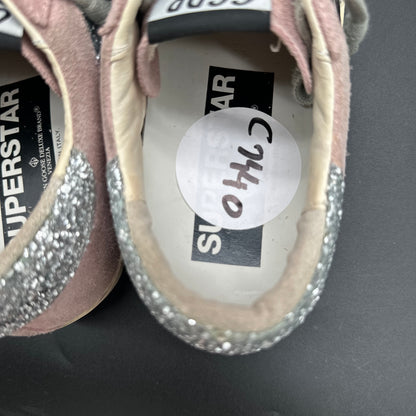 Golden Goose Superstar - Rose Noir Argent Paillettes C1440