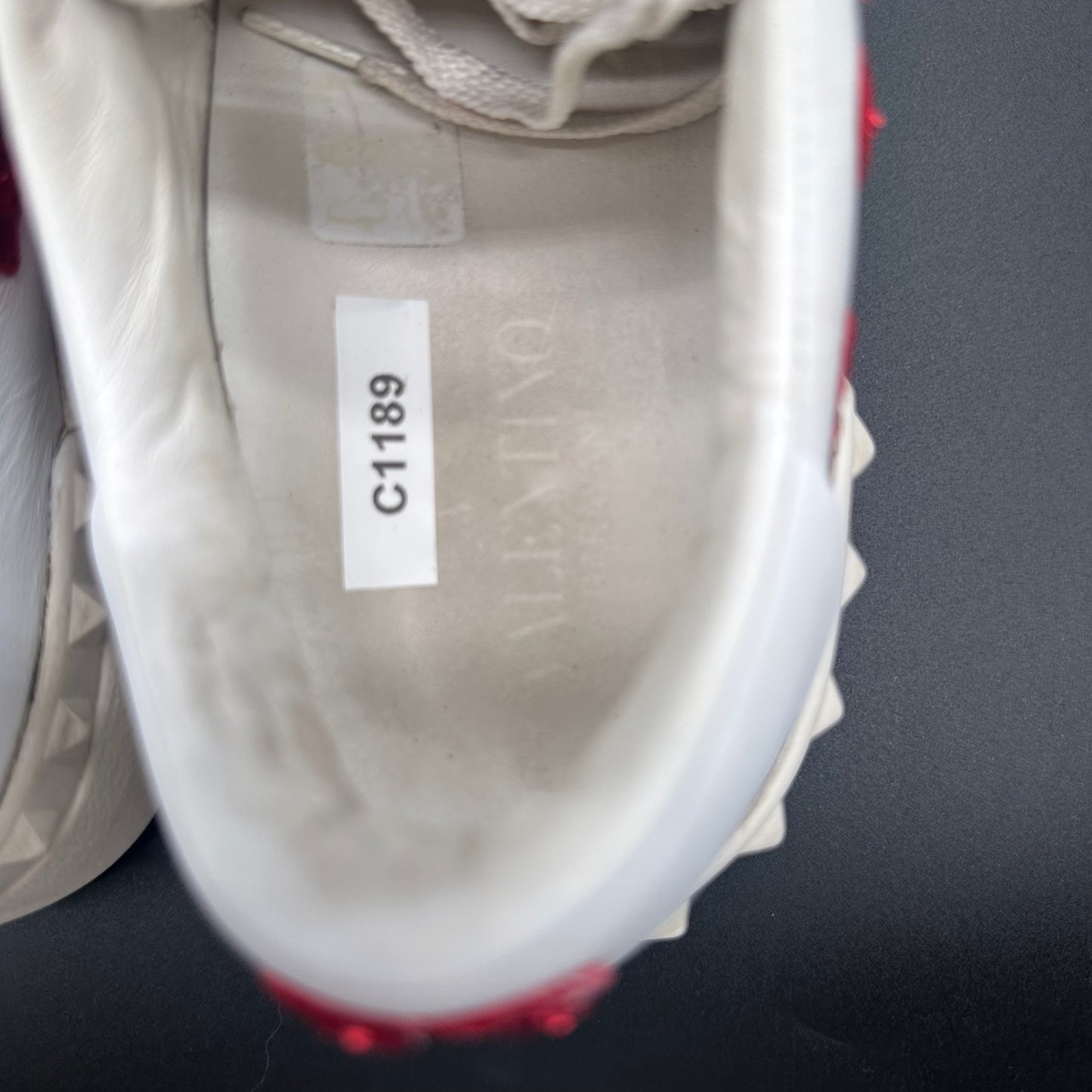 Valentino Open - Blanc Rouge Paillettes C1189