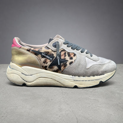 Golden Goose Running - Léopard Beige Rose Or J020