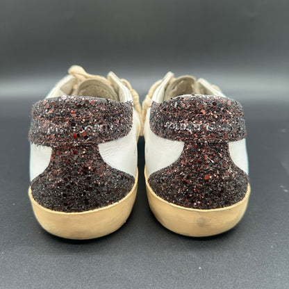 Golden Goose Superstar - Blanc Noir Argent Paillettes J022