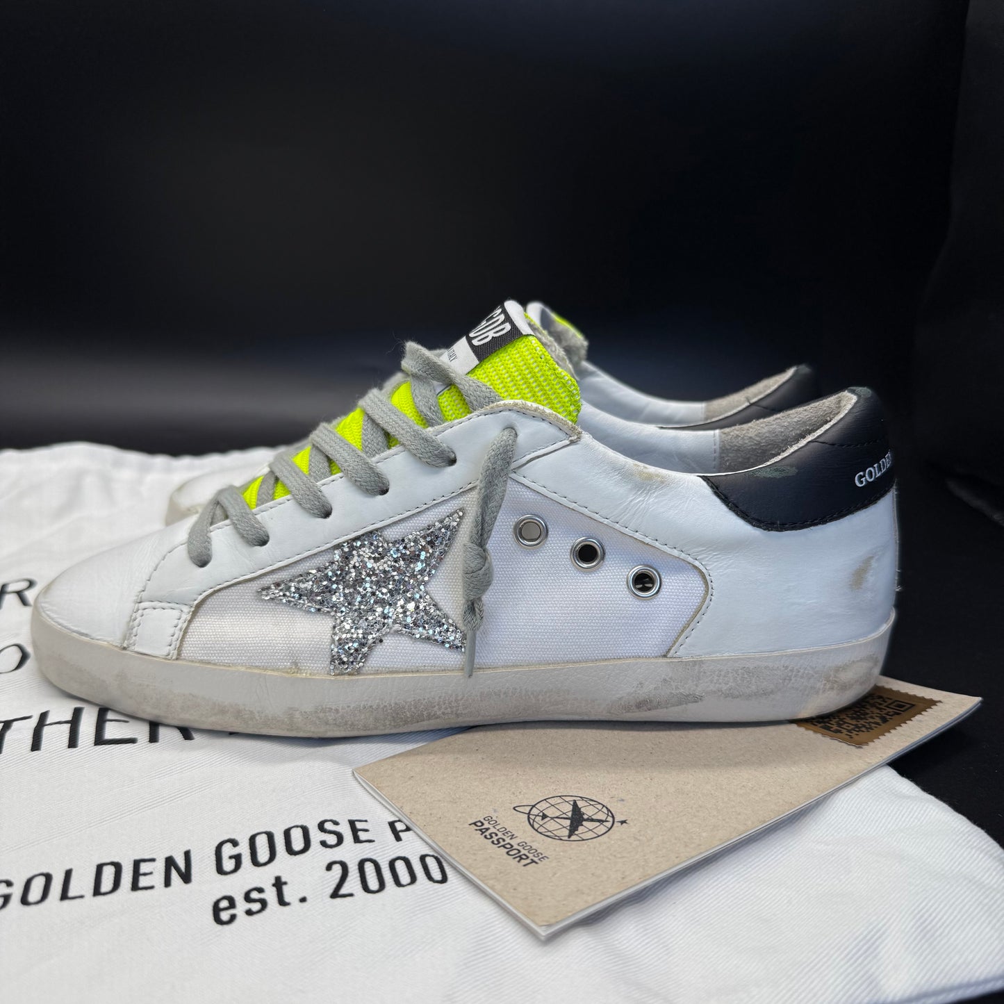 Golden Goose Superstar - Blanc/ FLUO/ Pailettes◼️
