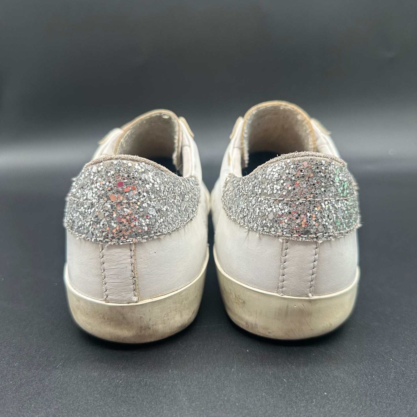 Golden Goose Old-School - Blanc Noir Léopard Paillettes C1195
