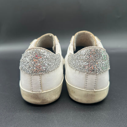 Golden Goose Old-School - Blanc Noir Léopard Paillettes C1195