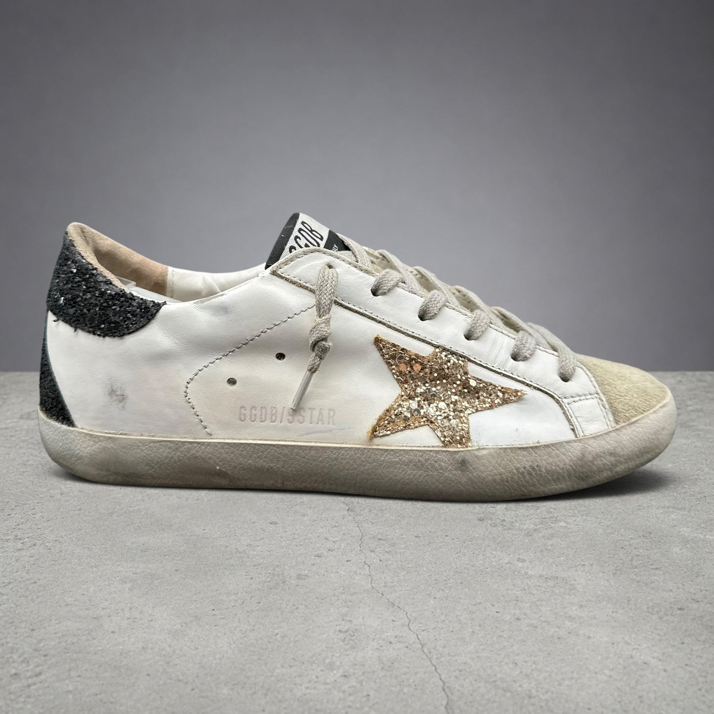 Golden Goose Superstar - Blanc Noir Or Paillettes C1445